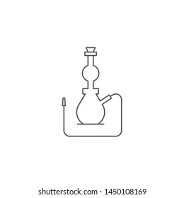 Shisha Pipe line vector icon, isolated on white background