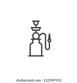 Shisha Pipe outline icon. linear style sign for mobile concept and web design. Smoking and Vaping simple line vector icon. Symbol, logo illustration. Pixel perfect vector graphics