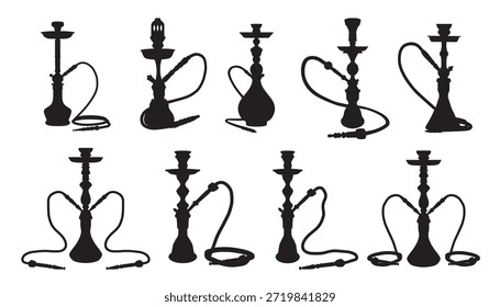 shisha silhouettes on the white background