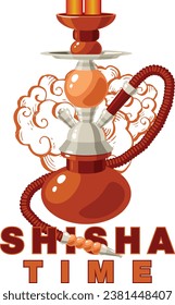 Shisha time logo design in vector