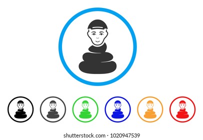 Shit Boy rounded icon. Style is a flat shit boy gray symbol inside light blue circle with black, gray, green, blue, red, orange variants. Cheerful shit boy vector pictogram.