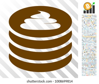 Shit Coin Stack pictograph with 700 bonus bitcoin mining and blockchain graphic icons. Vector illustration style is flat iconic symbols designed for blockchain websites.