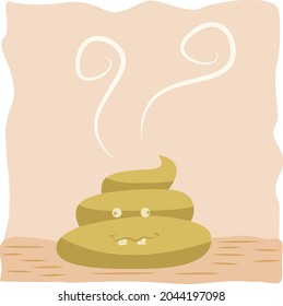 una cara de mierda ilustraciones planas para bromas, pegatinas, sitios web, salud, limpieza, sucio y mucho más