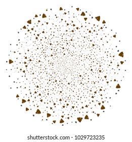 Shit Flies burst sphere. Object pattern combined from random shit flies icons as burst sphere. Vector illustration style is flat iconic symbols.
