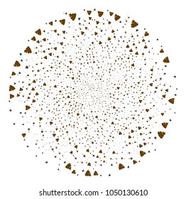 Shit Flies spiral sphere. Element cyclone done from randomized shit flies symbols. Vector illustration style is flat iconic symbols.