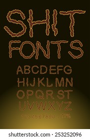 Shit font, letters of turd