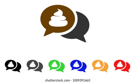 Shit Forum icon. Vector illustration style is a flat iconic shit forum symbol with gray, yellow, green, blue, red, black color variants. Designed for web and software interfaces.