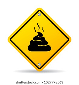 Shit happens vector warning sign illustration isolated on white background