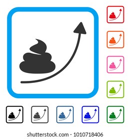 Shit Hyip Arrow Up icon. Flat gray pictogram symbol inside a blue rounded rectangle. Black, grey, green, blue, red, pink color versions of shit hyip arrow up vector.