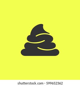 Shit icon flat. Black pictogram on white background. Vector illustration symbol and bonus button