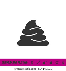 Shit icon flat. Black pictogram on white background. Vector illustration symbol and bonus button