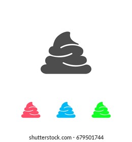 Shit icon flat. Color pictogram on white background. Vector illustration symbol and bonus icons