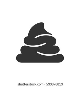 Shit icon flat. Illustration isolated on white background. Vector grey sign symbol