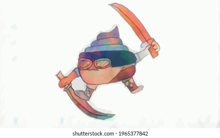Icono de mierda. ninja. Ilustración del vector