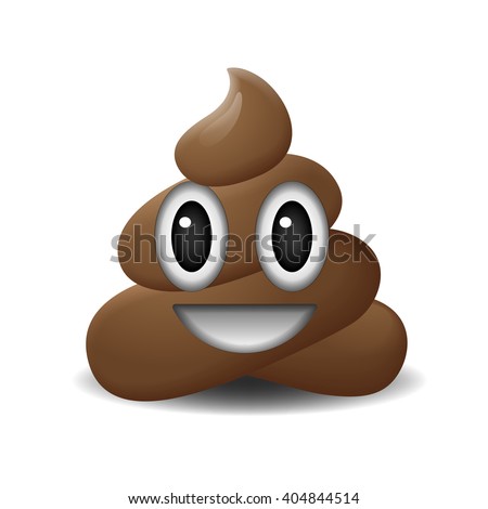 Shit icon, smiling face, symbol, emoji,  illustration.
