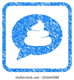 Shit Idea Balloon grainy textured icon inside rounded frame for overlay watermark stamps. Flat symbol with scratched texture.