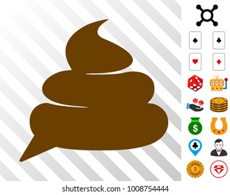 Shit Idea Cloud icon with bonus casino icons. Vector illustration style is flat iconic symbols. Designed for casino ui.