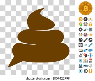 Shit Idea Cloud pictograph with bonus bitcoin mining and blockchain design elements. Vector illustration style is flat iconic symbols. Designed for crypto-currency ui toolbars.