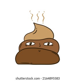 Shit isolated on white background. Brown excrement.
