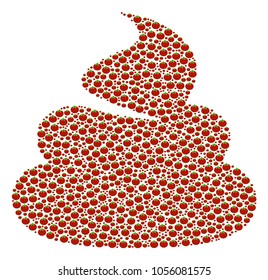 Shit mosaic of tomato. Vector tomato vegetable symbols are composed into shit mosaic. Vegan vector design concept.
