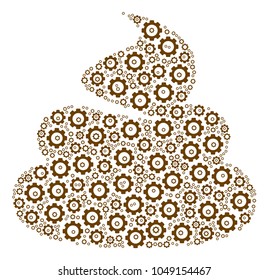 Shit mosaic of vector gears. Vector cog icons are combined into shit mosaic.