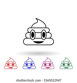 A lot of shit multi color icon. Simple thin line, outline vector of emoji icons for ui and ux, website or mobile application