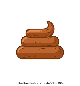 Shit on white background. Icon turd. Brown poop isolated