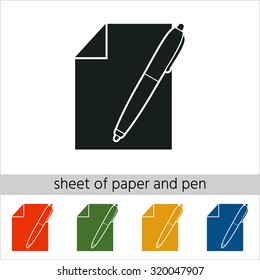 Shit of paper and pen