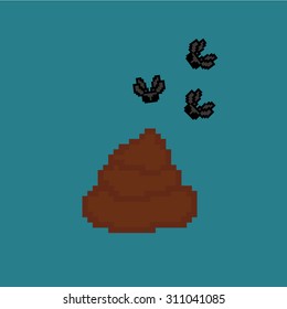 shit sign and flies