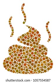 Shit Smell collage of round dots in various sizes and color tints. Dots are grouped into shit smell vector composition. Vector illustration.