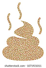 Shit Smell collage of small circles in various sizes and color tones. Round dots are organized into shit smell vector composition. Dotted vector design concept.