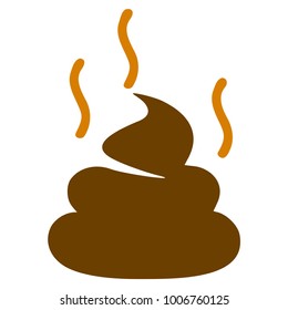 Shit Smell flat vector pictogram. An isolated icon on a white background.
