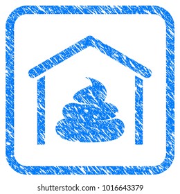 Shit Storage Hangar grunge textured icon inside rounded rectangle for overlay watermark imitations. Flat symbol with unclean texture.