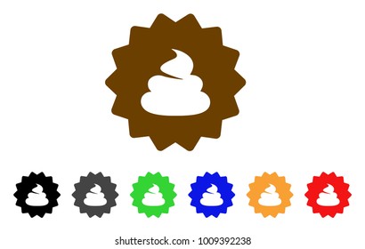 Shit Token icon. Vector illustration style is a flat iconic shit token symbol with grey, yellow, green, blue, red, black color versions. Designed for web and software interfaces.