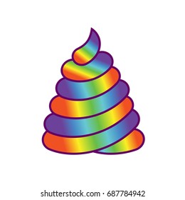 Shit Unicorn. large turd Magic animal. Huge magical Poop rainbow