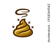 shit vector. stinky poop with flies emoji vector, Bunch of brown shit icon in trendy line style vector image. Dog Poop logo symbol sign. Cartoon style poo. cream Vector illustration image