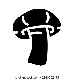 shitake mushroom glyph icon vector. shitake mushroom sign. isolated contour symbol black illustration