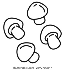 shitake mushroom icon with line art style