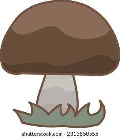 shitake mushroom vector illustration for decoration on wild scene and nature concept.