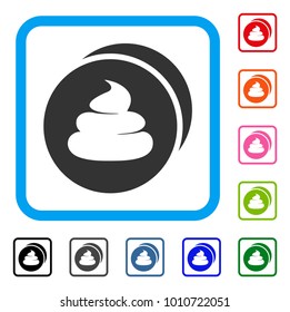 Shitcoins icon. Flat grey iconic symbol in a blue rounded frame. Black, gray, green, blue, red, pink color variants of shitcoins vector. Designed for web and software user interface.