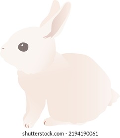 Shitting bunny sideway vector illustration. Other poses are also available.