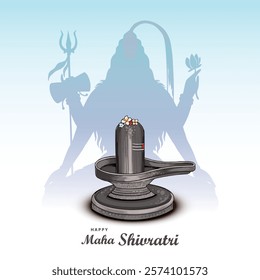 Shiv ling of lord shiva the hindu god for religious shivratri card background 