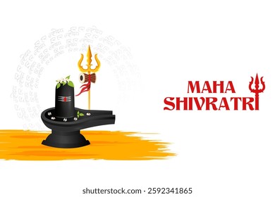 Shiv Ling of Lord Shiva the Hindu God for religious Shivratri background in vector