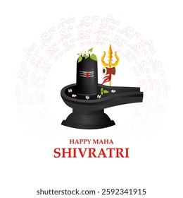 Shiv Ling of Lord Shiva the Hindu God for religious Shivratri background in vector