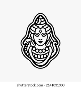 Shiva God, vector symbol design