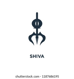 Shiva icon. Black filled vector illustration. Shiva symbol on white background. Can be used in web and mobile.