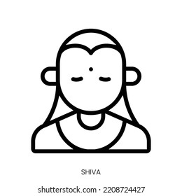 shiva icon. Line Art Style Design Isolated On White Background