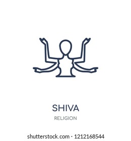 Shiva icon. Shiva linear symbol design from Religion collection. Simple outline element vector illustration on white background.
