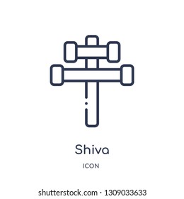 shiva icon from religion outline collection. Thin line shiva icon isolated on white background.