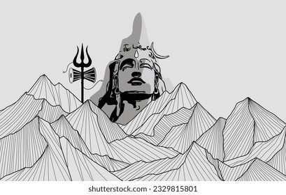 shiva illustration vector hindu god